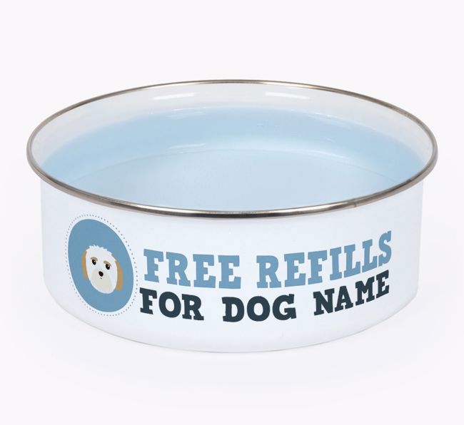 Free Refills: Personalised {breedFullName} Enamel Dog Bowl